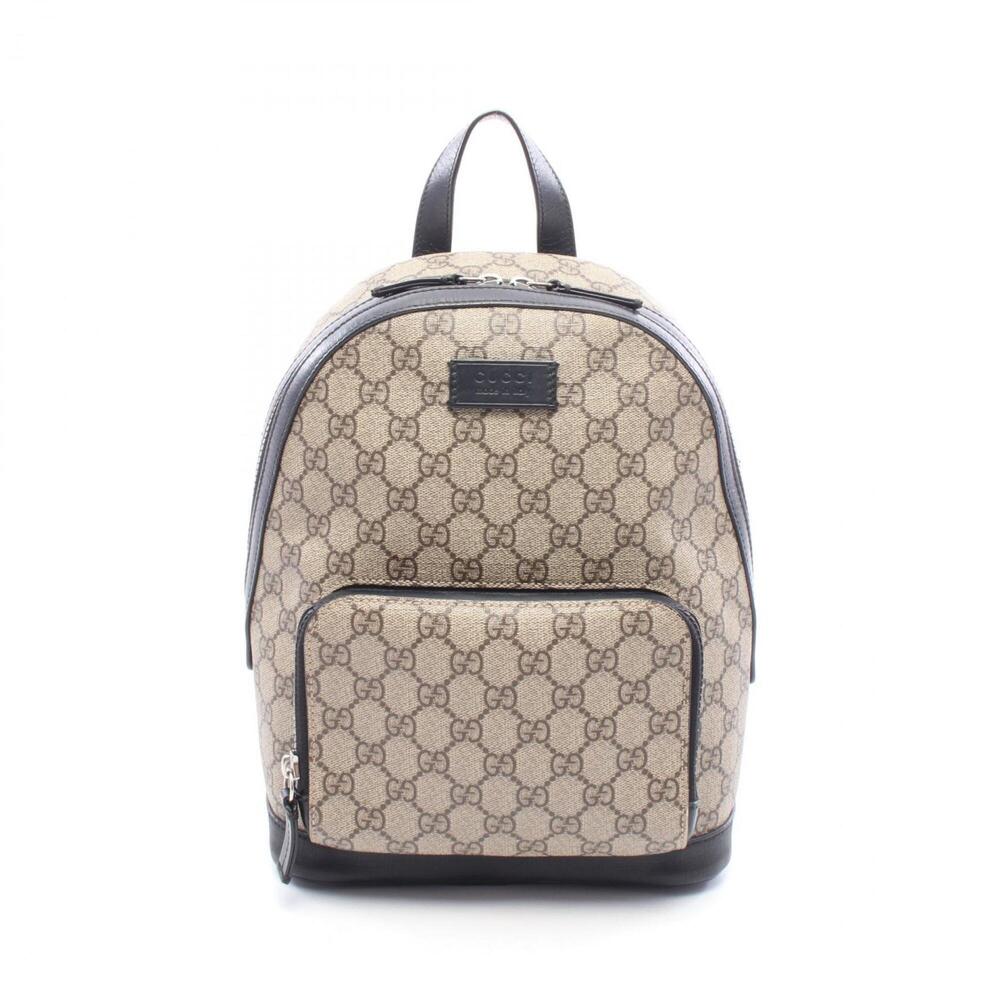 Gucci GG Supreme Small Backpack/Handbag, Coated Canvas and Leather, Women's, ...